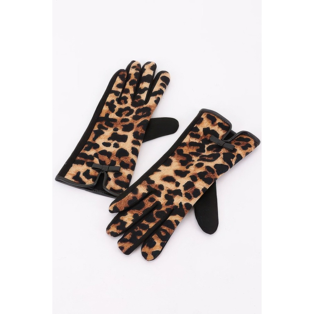 Womens Animal‎ Print Gloves Faux Leather